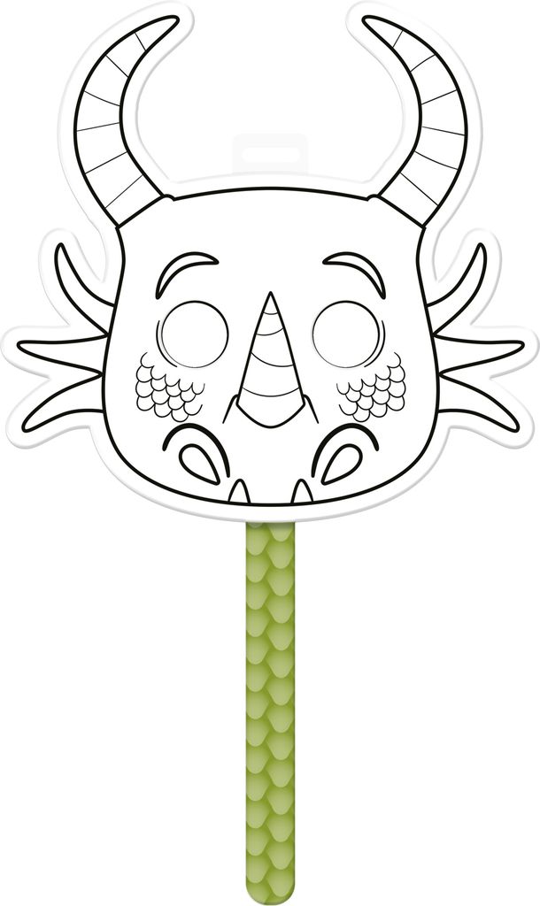 Avenue Mandarine 5x Graffy Stick, Stabmaske, Drache - Grün GY133C