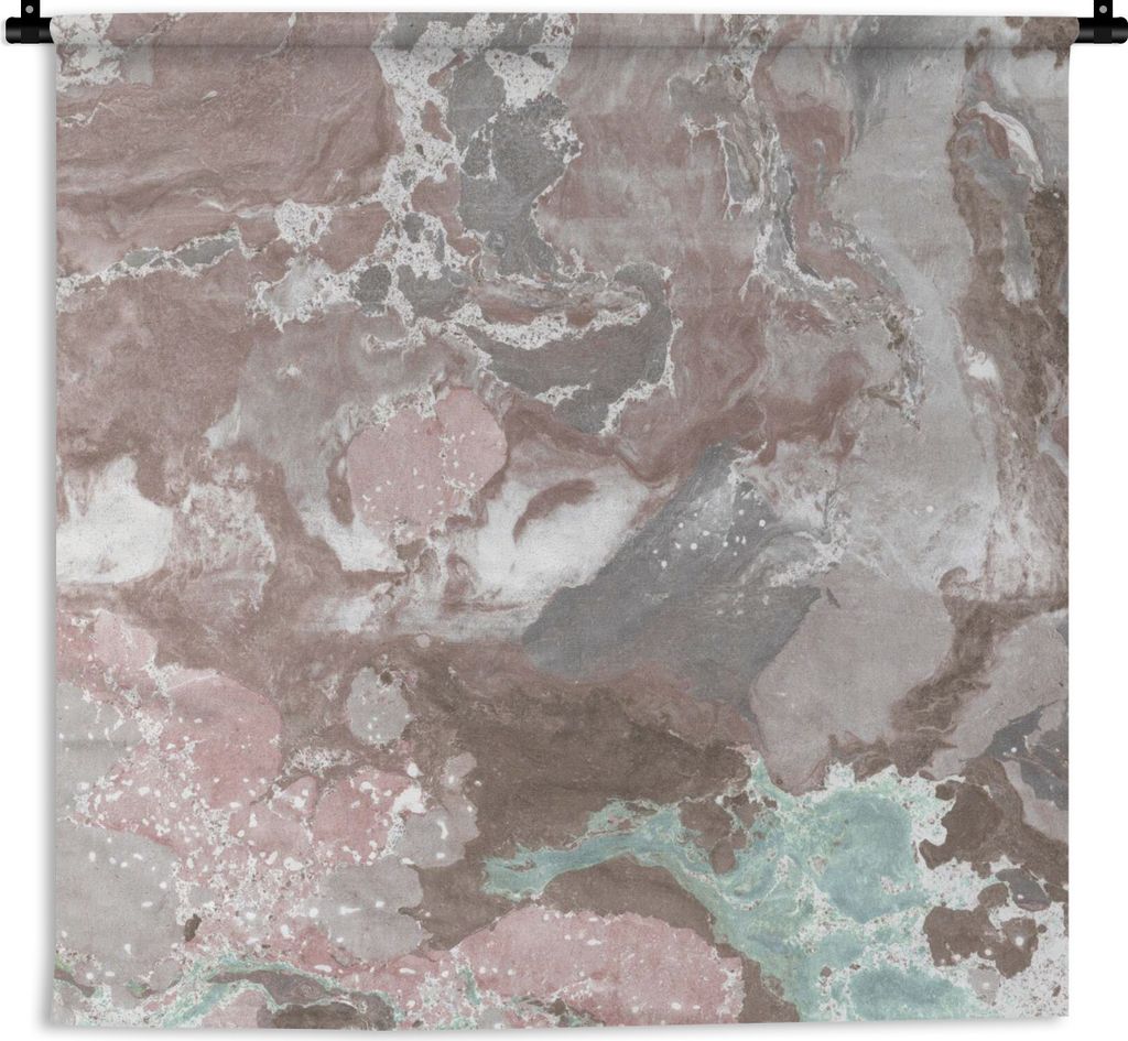 MuchoWow Wandteppich Wandbehang Rot - Granit - Kieselsteine 90x90 cm Tapisserie Dekoration Wandtuch - Wandaufhänger