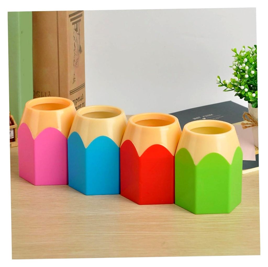 5 Stück Stiftehalter im Bleistift-Design mit großer Kapazität – Stabiler Schreibtisch-Organizer für Büro, Make-up-Pinsel und Kosmetik – Pl...