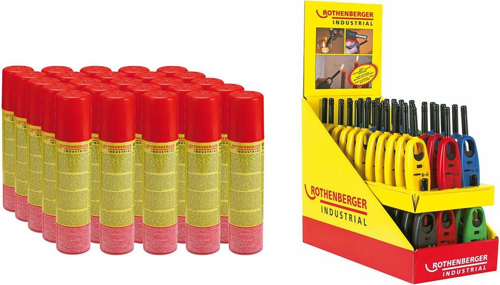 ROTHENBERGER Industrial 66x Gasanzünder Mini inkl. 30x Nachfüllgas - 1500005180