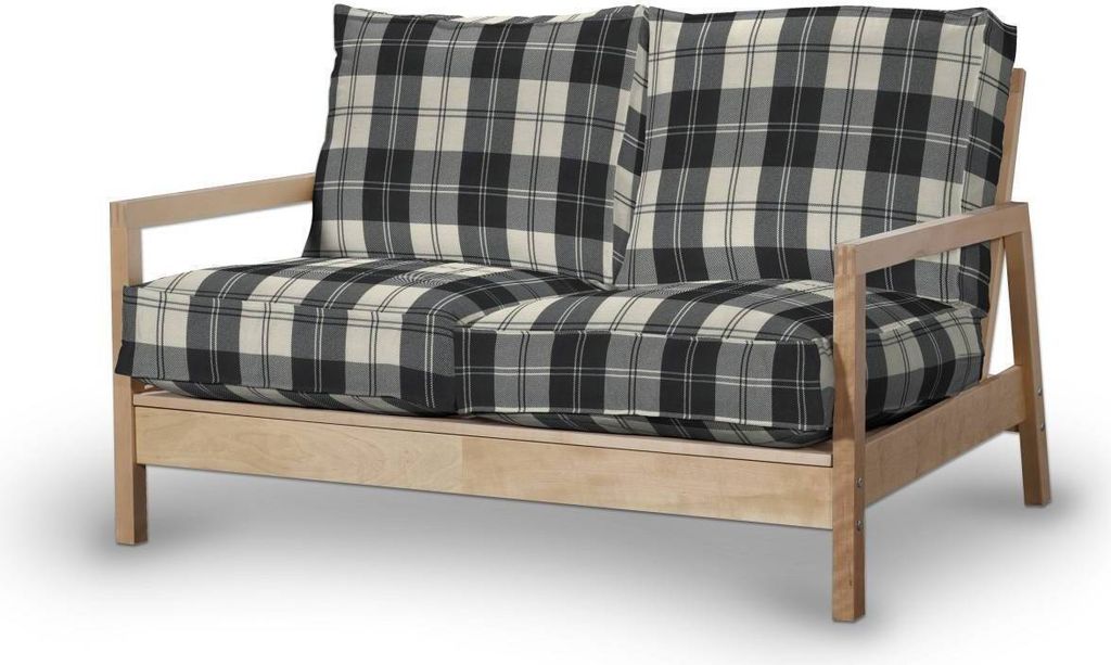 Dekoria Bezug für Lillberg 2-Sitzer Sofa, schwarz- weiss, Sofahusse, Lillberg 2-Sitzer