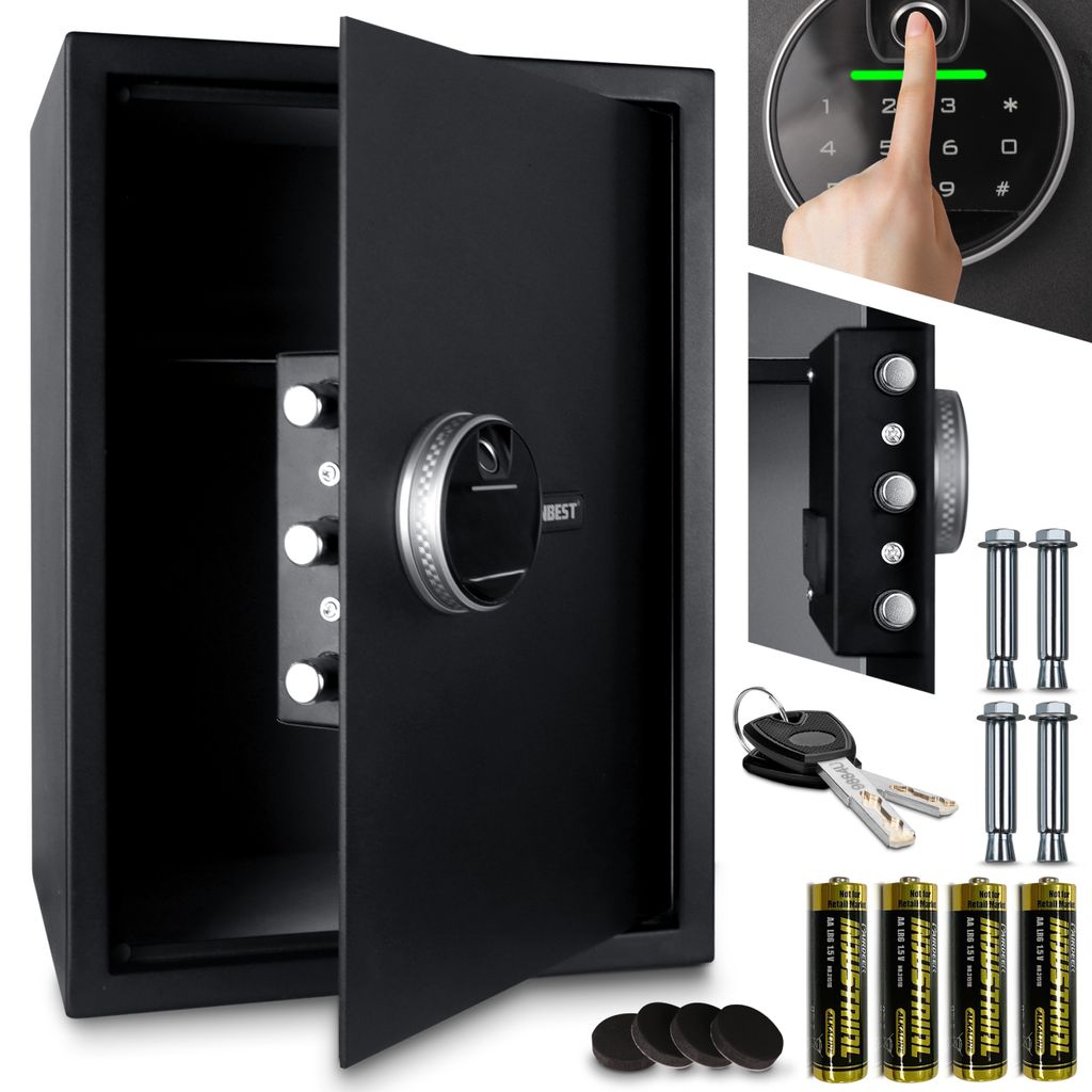 ONBEST Möbeltresor mit Fingerabdruck | XL  | 4mm Stahltür | Produktbild 