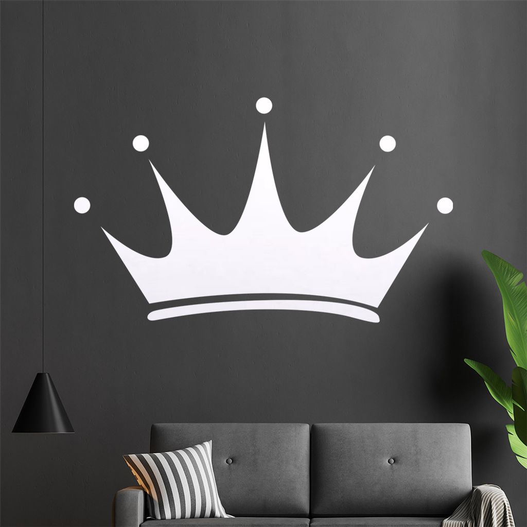 Königs Krone Wandtattoo in 6 Größen - Wandaufkleber Wall Sticker - Dekoration, Küche, Wohnzimmer, Schlafzimmer, Badezimmer