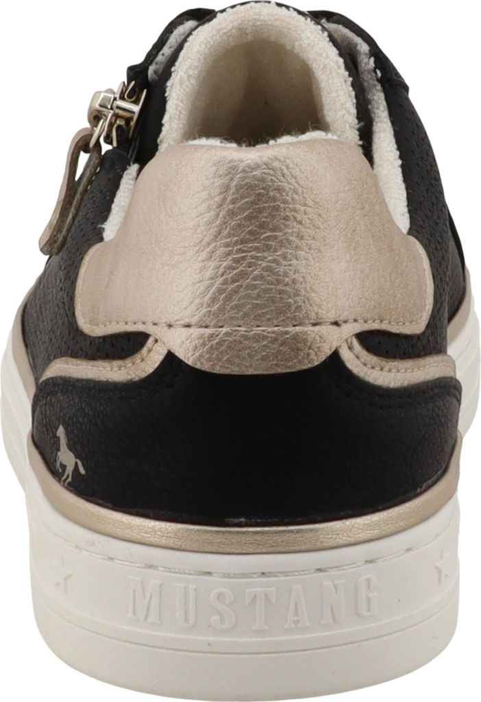 Mustang Damen Sneaker perforiert Reißverschluss Retro 26M0032006, Größe:38 EU, Farbe:Schwarz