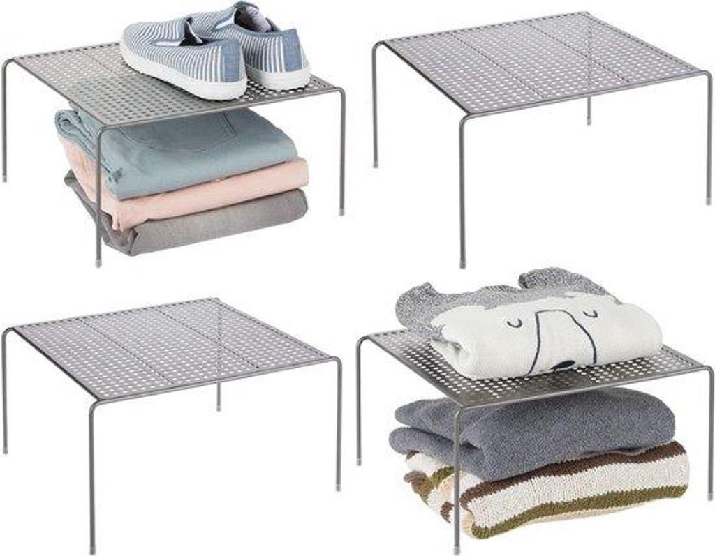 Grafietfarbene Metall-Opbergschrank - Handliche Schubladen für zusätzliche Aufbewahrung - Set von 4 - Küche Schlafzimmer Bad