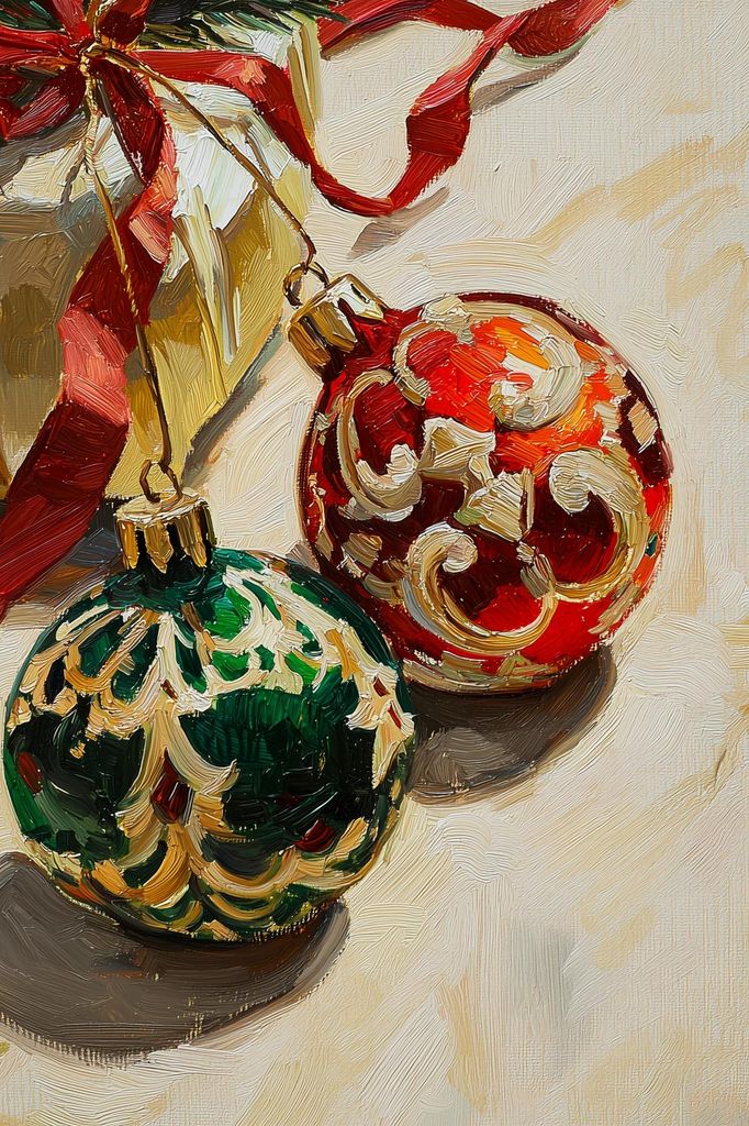 Plakat 40x60cm Weihnachtskugeln Winter Weihnachten Feiertage