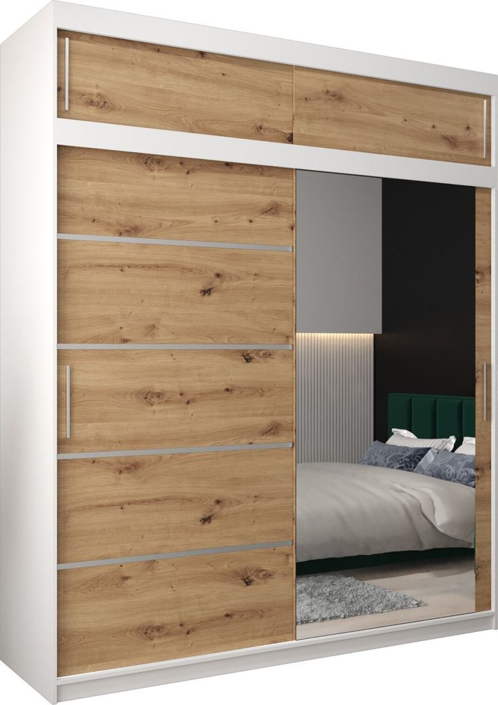 Kleiderschrank, Schiebetürenschrank Schlafzimmer, Schrank VERONA 2 200 mit Aufsatz, Höhe 240 cm
