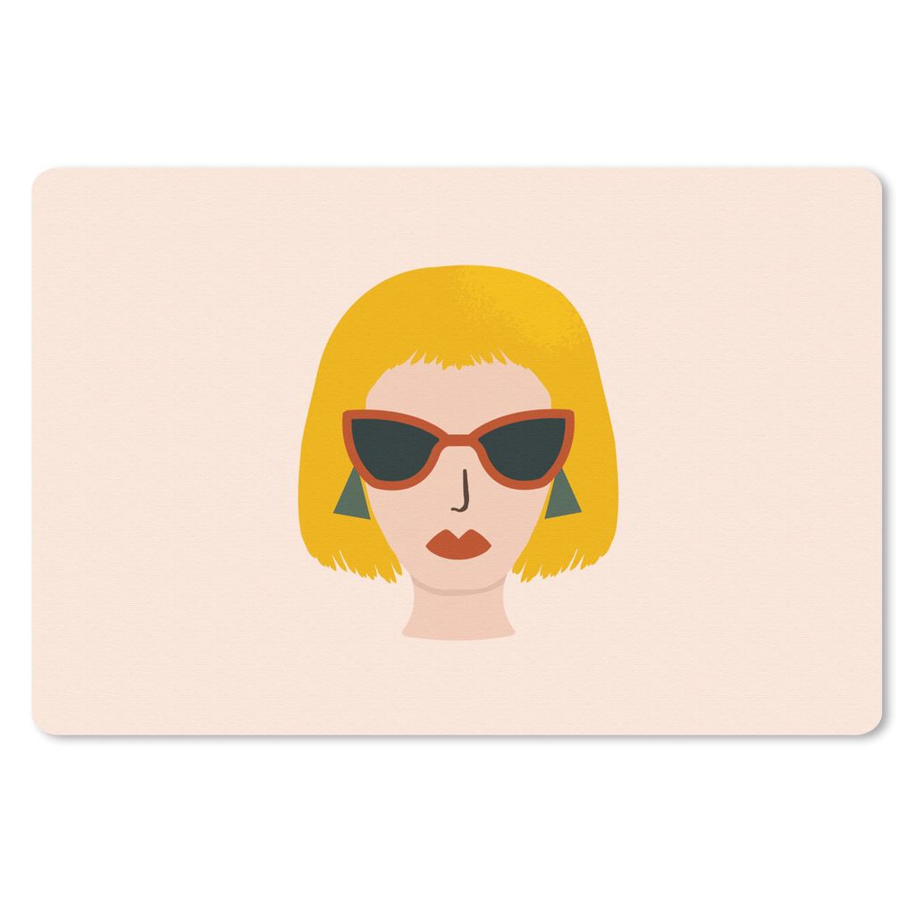 MuchoWow Mauspad Mousepad Frau - Sonnenbrille - Sommer 27x18 cm - Mousepads - Maus Mat - Pad - Mausunterlage - Büroartikel - Desk Matten
