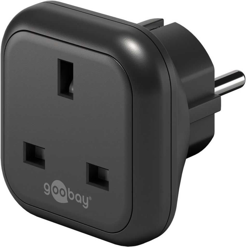 Goobay Reiseadapter UK auf Europa, schwarz, für Geräte aus Produktbild 