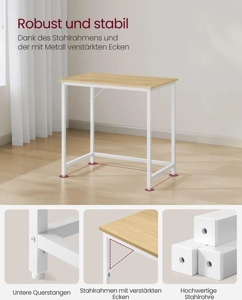Bureau structure métallique 50x80 cm : table de travail industrielle
