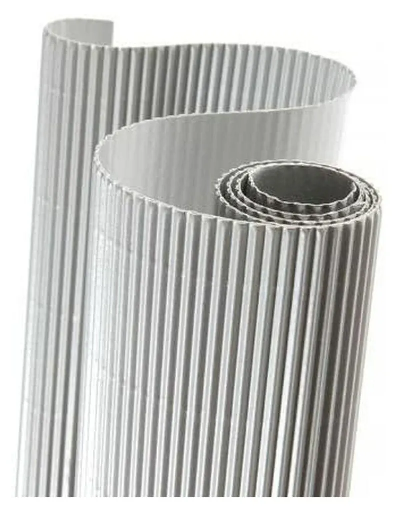 Rouleau de carton ondulé argenté 50x70 cm pour décoration et bricolage