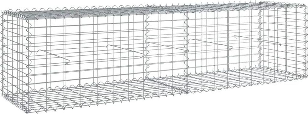 vidaXL Gabion s víkem 200x50x50 cm Pozinkované železo Obrázek produktu 