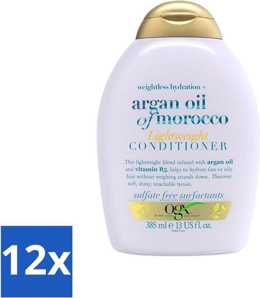 OGX – Arganöl aus Marokko – Spülung – Leicht – Pflegend – 385 ml - Vorteilspack - 12 Stücke