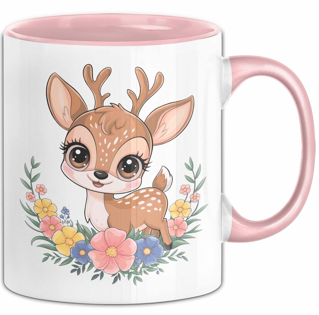 Hirsch Tier Tasse Geschenk Lustige Geschenkidee Spruch (Rosa)