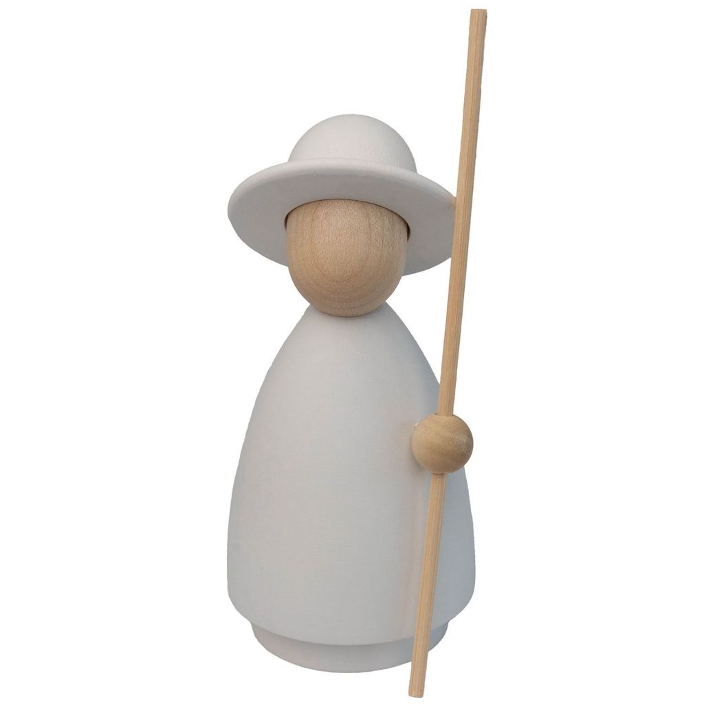 Hennig Krippenfiguren 10 cm, Motiv:Schäfer natur/weiss