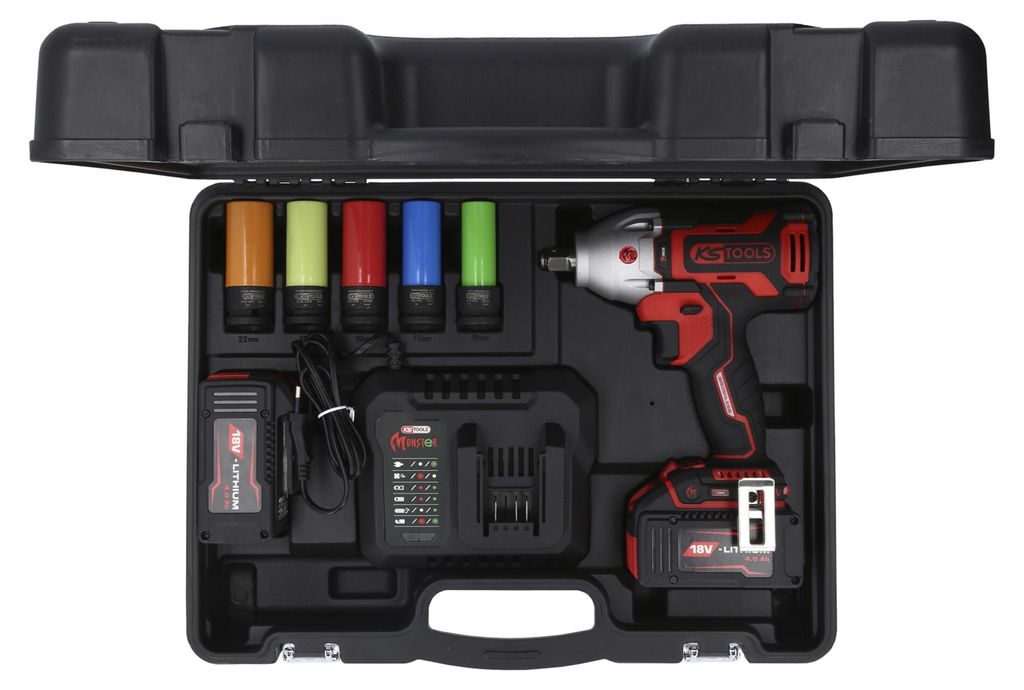 KS Tools eMONSTER 1/2 Brushless-Akku-Schlag-Schrauber-Satz, Produktbild 