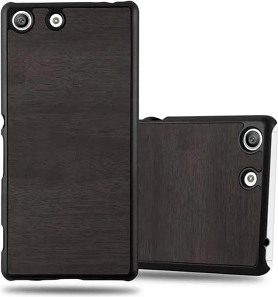 Cadorabo Cover Sony Xperia M5 Effetto Legno Nero | Protezione Rigida Slim