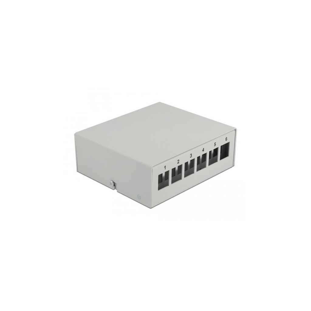 DELOCK Keystone Patchpanel 6 Port grau