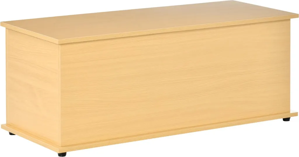 Coffre à jouets ou linge en bois marron, banc de rangement 100 cm hêtre