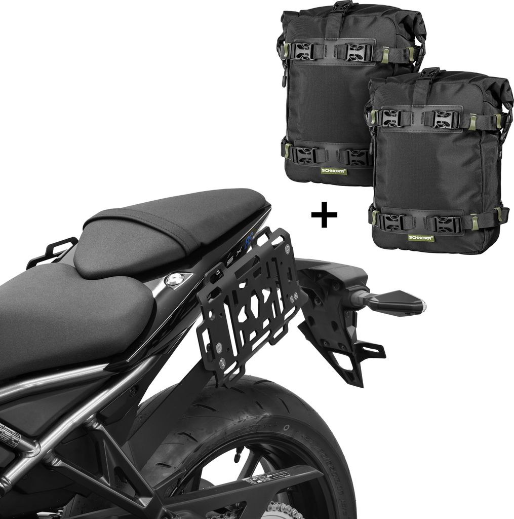 ZIEGER Seitentaschenträger inklusive SCHNORR Universal Bag M Paar kompatibel mit Suzuki GSX-8S