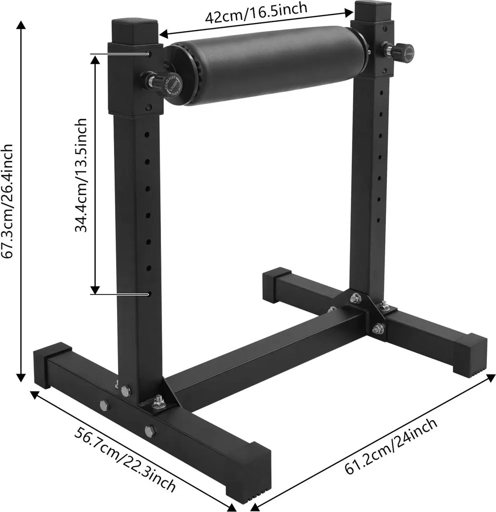 Support de squat à une jambe réglable en acier noir charge max 200 kg