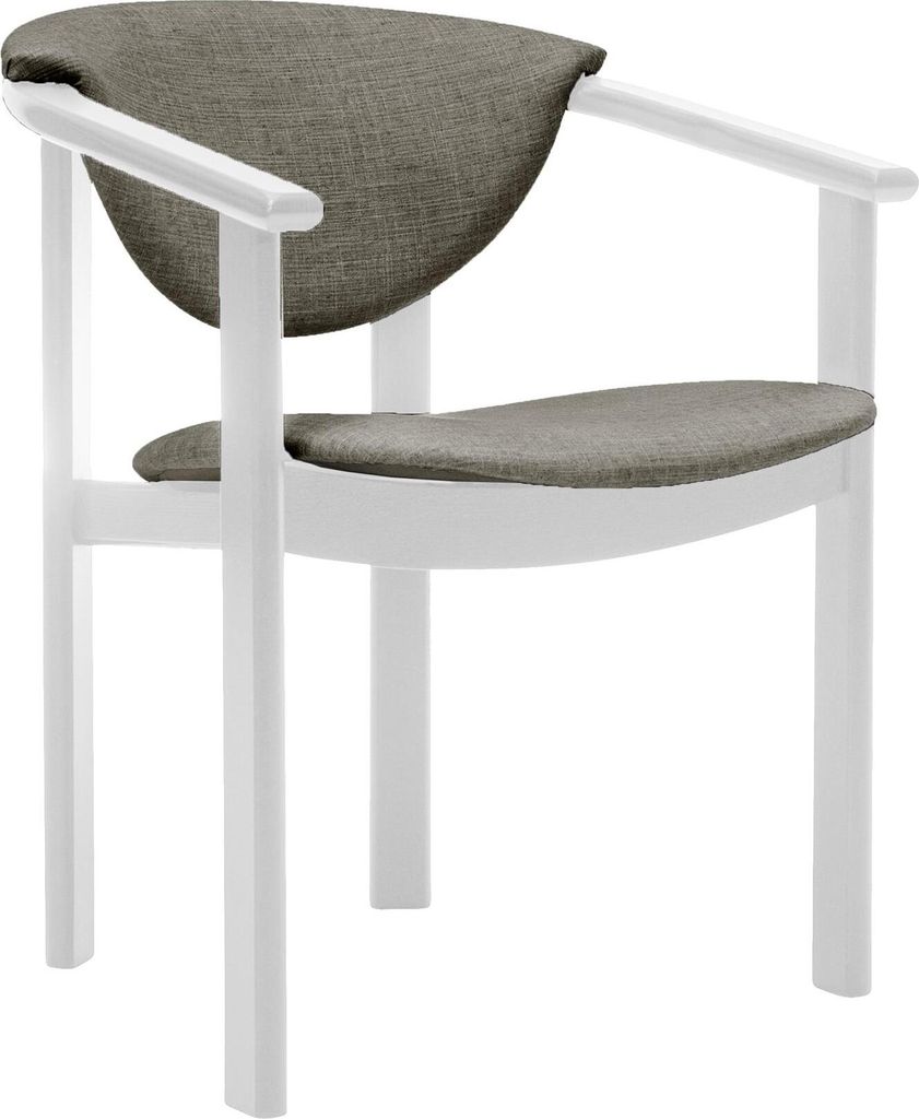 Polsterstuhl mit Armlehnen Kate F1 moderne gepolsterte Stuhl stilvoll Sessel für Esszimmer in Webstoff, Farbe: dunkelbeige - inari 26, Beinefarbe:...