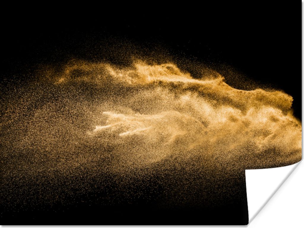 MuchoWow Poster Sand - Gold - Schwarz - Luxus - Kunst 160x120 cm - Foto Plakat
