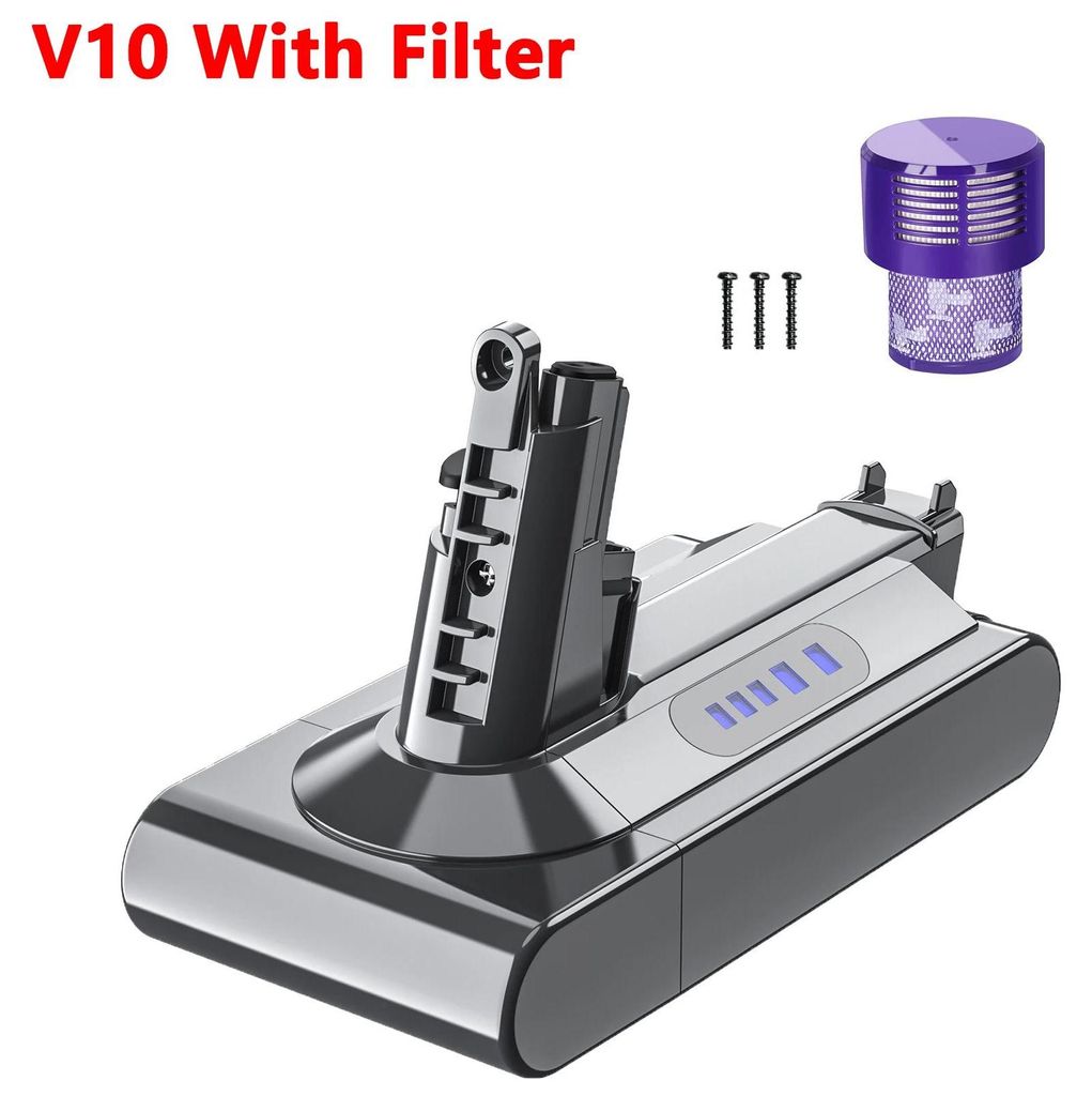 Ersatzakku Für Dyson V10 Staubsauger - Li-Ion Akku - 25,2V 6000mAh - Mit Filter - Modell B V10 With Filter