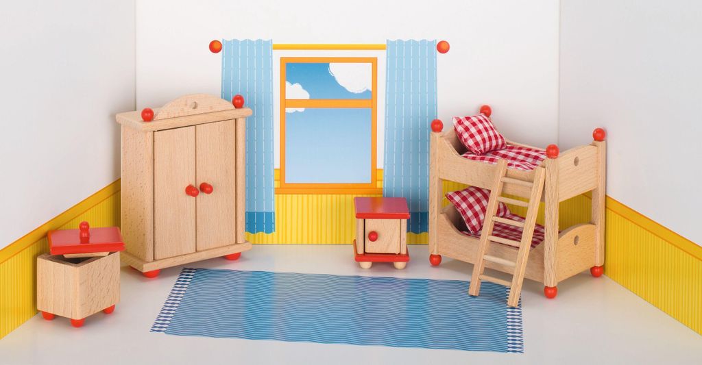Goki Puppenmöbel Kinderzimmer, Puppenschlafzimmer, 3 Produktbild 