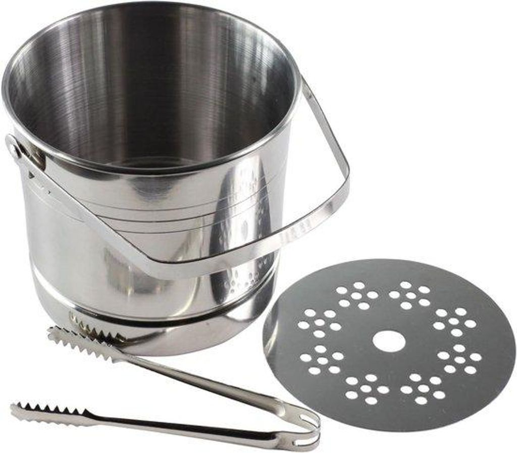 Met Tang und Drainage-Schicht - Kleines Home-Set aus Stahl mit Inhalt