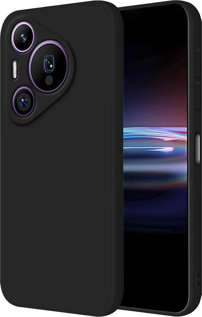 Silikon Hülle für Huawei Pura 70 Pro Schutzhülle Matt Schwarz Backcover Handy Case