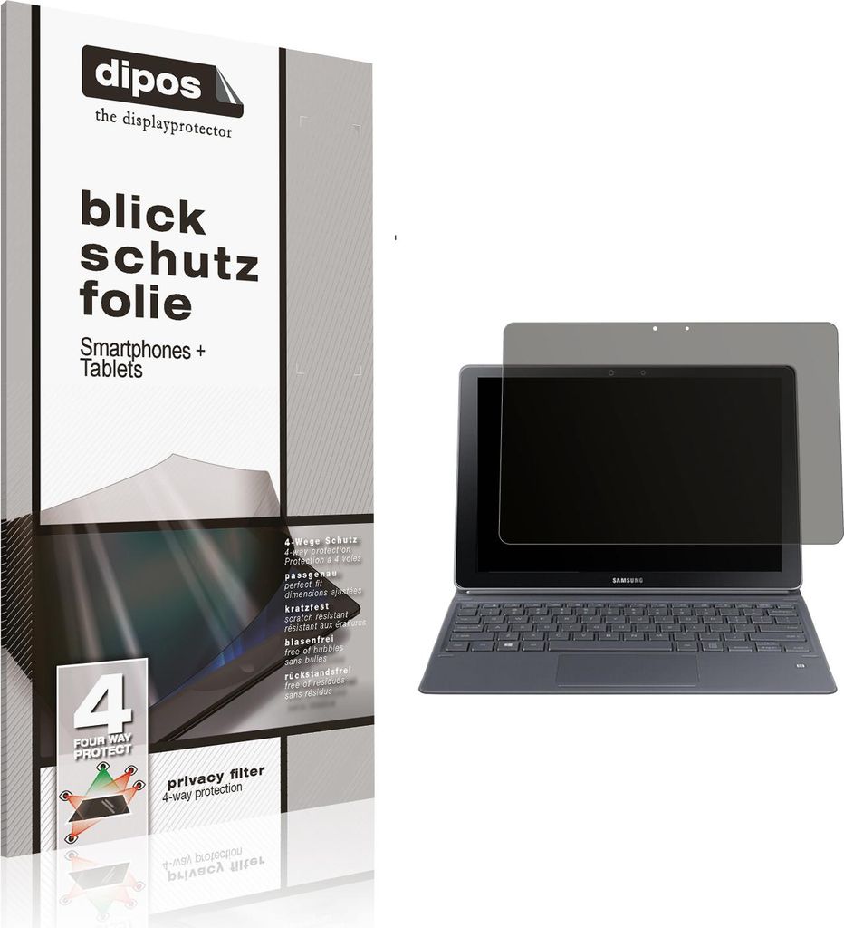 Blickschutzfolie für Samsung Galaxy Book W720 12 Zoll matt Schutzfolie Folie Display Schutz dipos