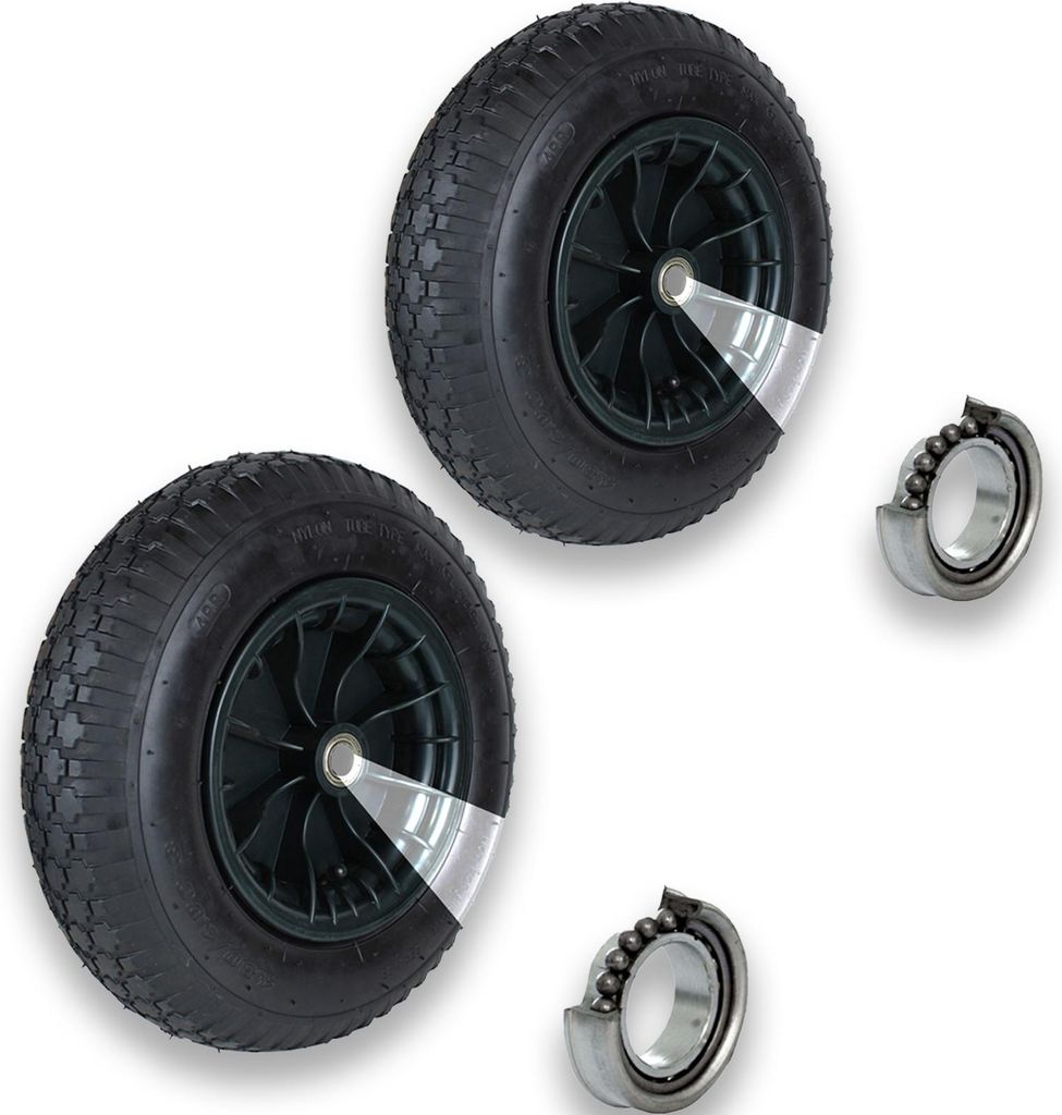 2x Schubkarrenrad 4.80 / 4.00-8 4PR Luftbereifung  Produktbild 