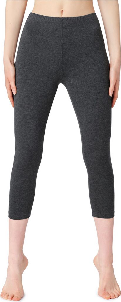 Bellivalini Damen 3/4 Leggings aus Baumwolle BLV50-199 (Dunkelmelange, M)