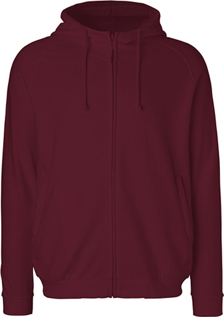 Neutral O63401 | Herren Hoodie with Hidden Zip / 100% Fairtrade Baumwolle - Farbe: Bordeaux - Größe: M