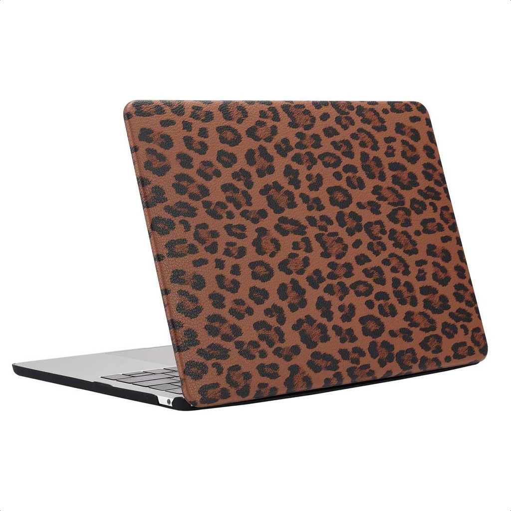 Selencia Sabi Laptop Cover Leopardenmuster für das MacBook Air 15 Zoll (2023 / 2024 M3 chip / 2025 M4 chip) - Mocha Brown