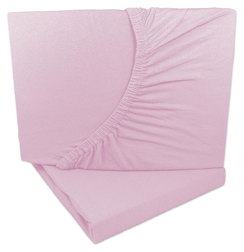 2er Set Jersey Spannbettlaken Rosa 90x200 - 100x200 cm 100% Produktbild 