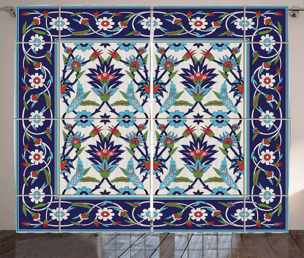 ABAKUHAUS Tenda Rustica Motivo Turco 280x175 cm - Eleganza Tulipani