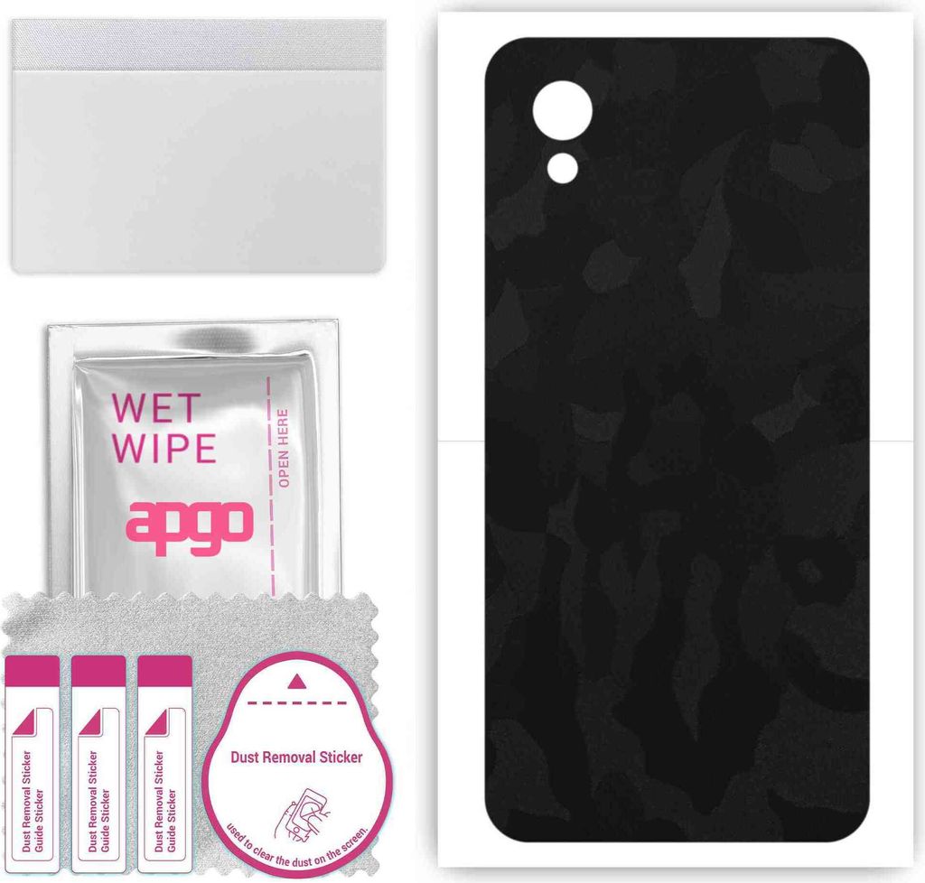 apgo Rückseite Schutzfolie, Skin, kompatibel mit ZTE Optus X Start 3, Hinten Displayschutzfolie aus Vinylfolie, kratzfest, einfache Montage - Schw...