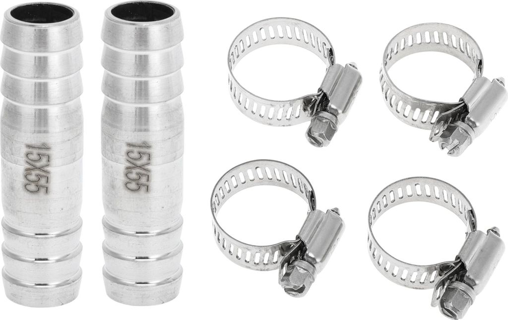 1 Satz Schlauchstutzen für Luft Wasser Öl Gas Kraftstoff 29/32" Schlauchstutzenverbinder Silberton 304 Edelstahl