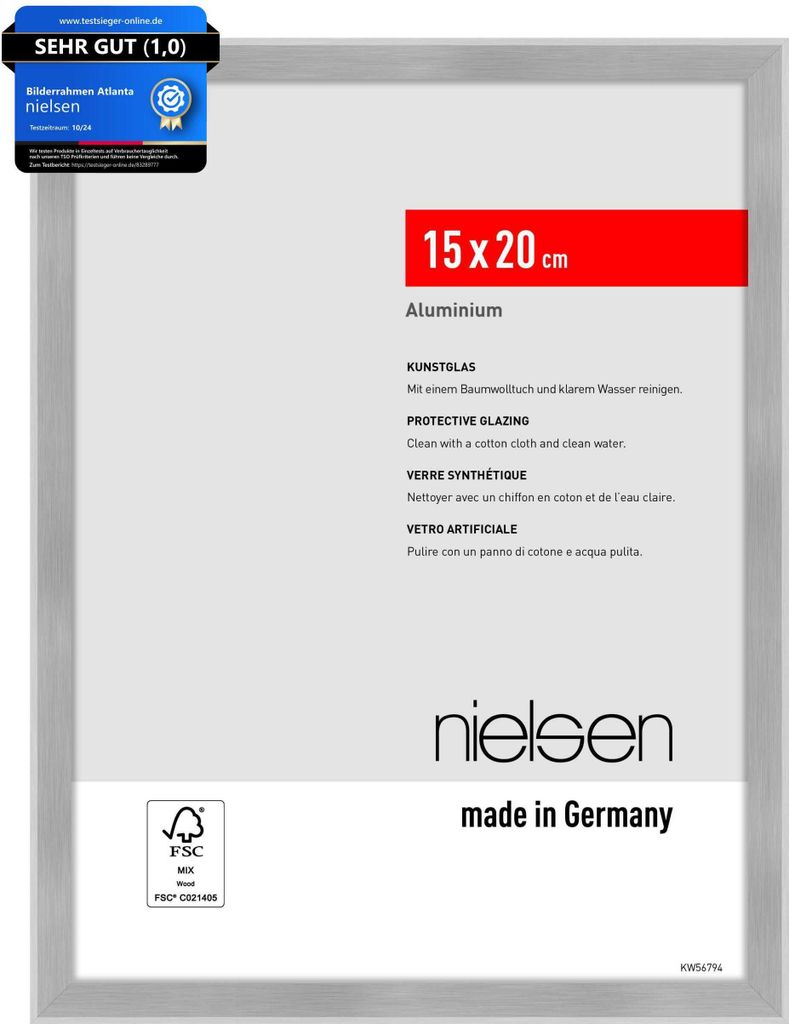 nielsen hliníkový rám na obraz Atlanta, 15 x 20 cm, Obrázok produktu 