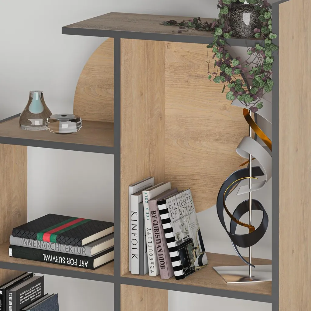 Meuble Bibliothèque Design DUBAI 180 cm avec Piètement Métallique