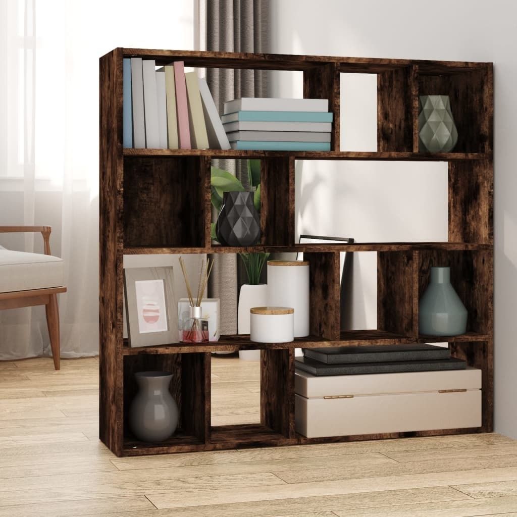 vidaXL Bücherregal/Raumteiler Räuchereiche 105x24x102 cm - Bücherregal - Bücherregale - Bücherschrank - Raumteiler