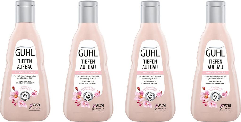 Guhl Tiefen Aufbau Reparatur Shampoo mit Kirschblüte 250ml 4er Pack