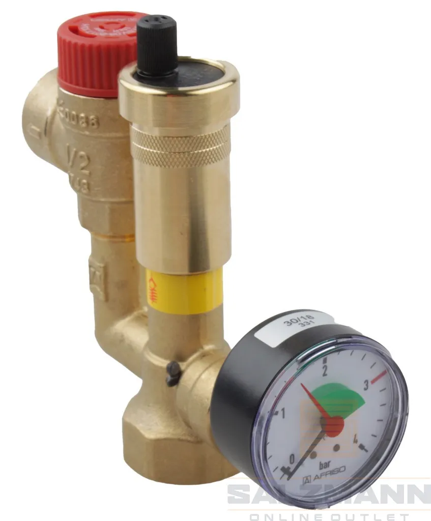 Afriso KSG Mini Groupe de sécurité 3 Bar isolé pour chauffage central