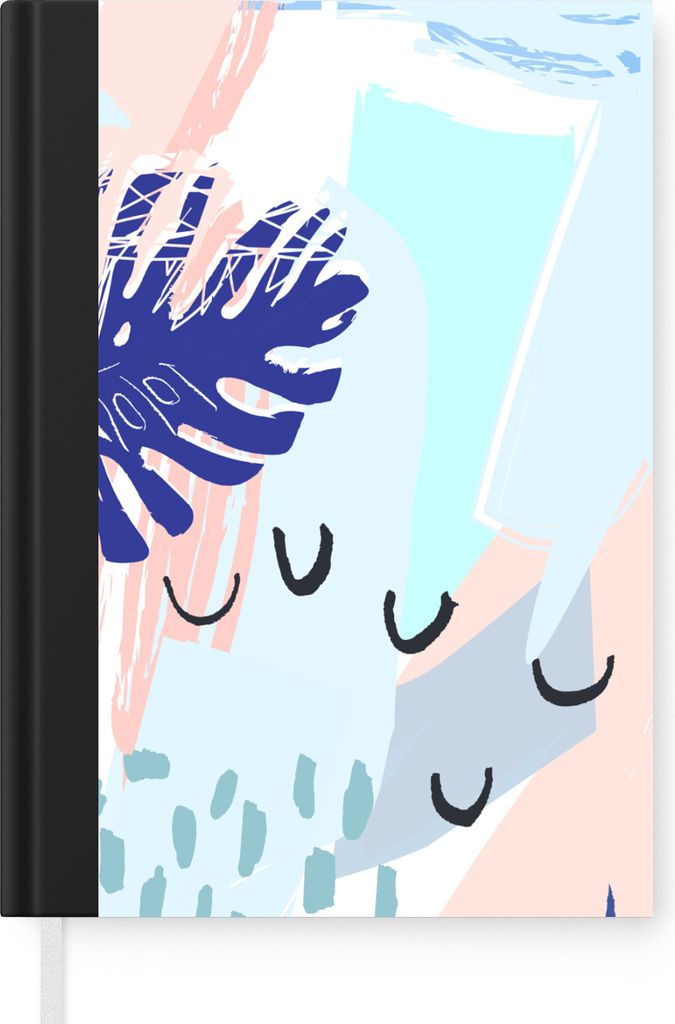 MuchoWow Notizbuch Tagebuch Haushaltsbuch Notebook A5 Sommer - Tropisch - Blatt - Blau - Notizblock - Notizheft - Notebook - Schreibblock - Papier