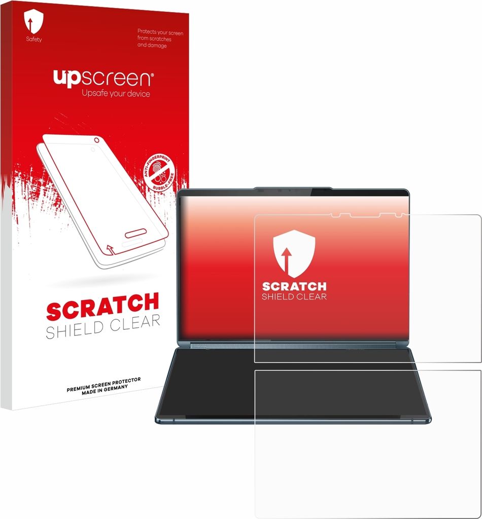 upscreen Schutzfolie für Lenovo Yoga Book 9i Gen 9 Displayschutz Displayschutzfolie Folie Klar Transparent
