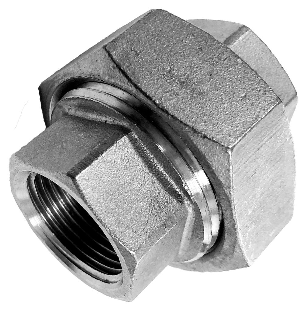 Konisch dichtende Verschraubung aus V4A Edelstahl 1" Zoll IG x IG DN25 Innengewinde Innendurchmesser 30mm Gewinde Fitting Trinkwasser Rohr Kupplung...