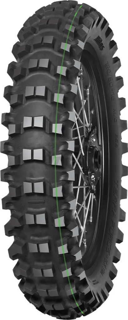 Pneu Enduro Mitas 120/90-18 Terra Force-EX SM gomme tendre bande verte