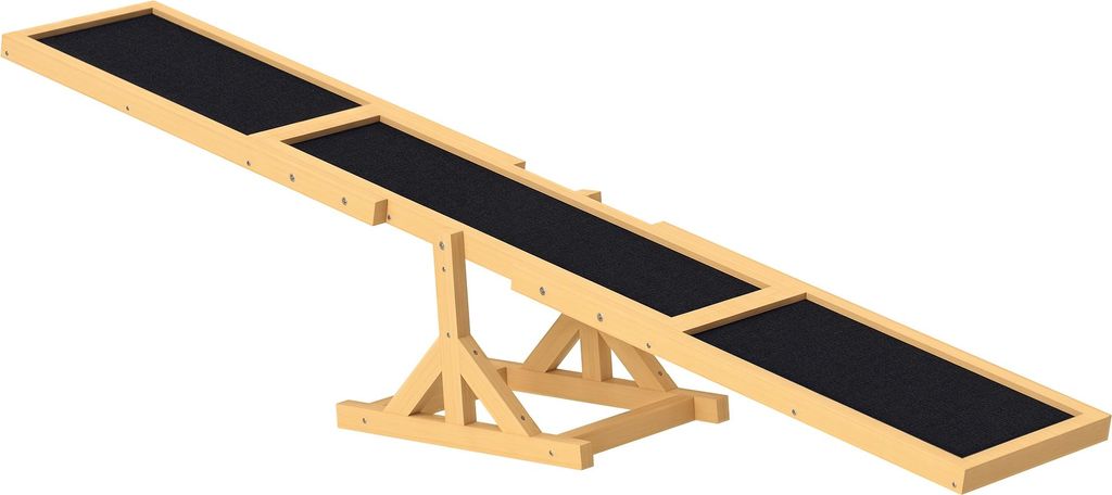 PawHut Hundewippe Hunde Agility Wippe Holz Welpenspielzeug für große Hunde